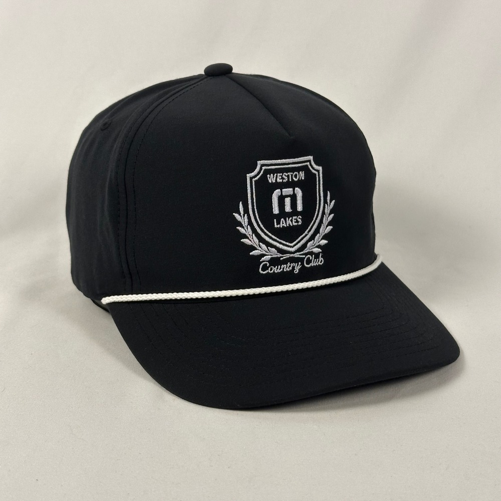 Travis Mathew Weston Lakes Country Club Rope Golf Hat OSFA Black Snapback Cap
